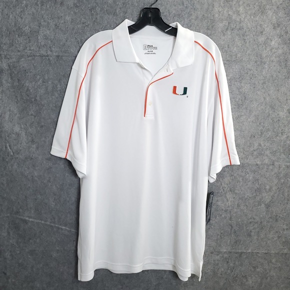 PGA Tour University of Miami Hurricanes Golf Polo Shirt Mens XL New Performances - Picture 1 of 13